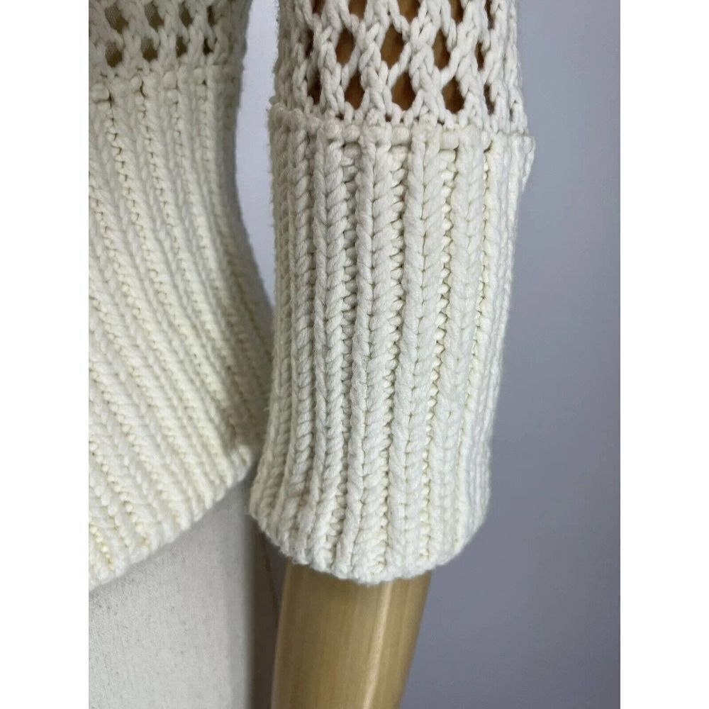 Free People Chunky Open Knit Fitted Cardigan‎ Sweater Buttons Pockets - Picture 9 of 14